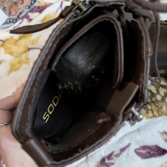 Soda Brown Heeled Boots - Picture 6 of 10